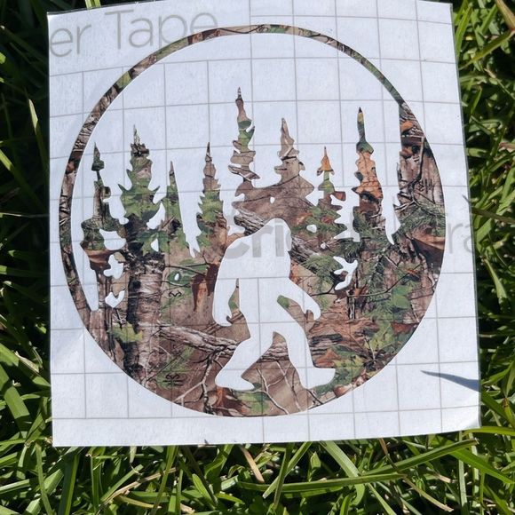 Big Foot Camouflage Circle Woods Decal - Picture 5 of 11